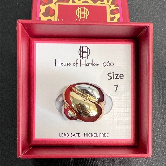 House of Harlow 1960 | Two-Tone Statement Ring | Size 7 - Picture 1 of 8